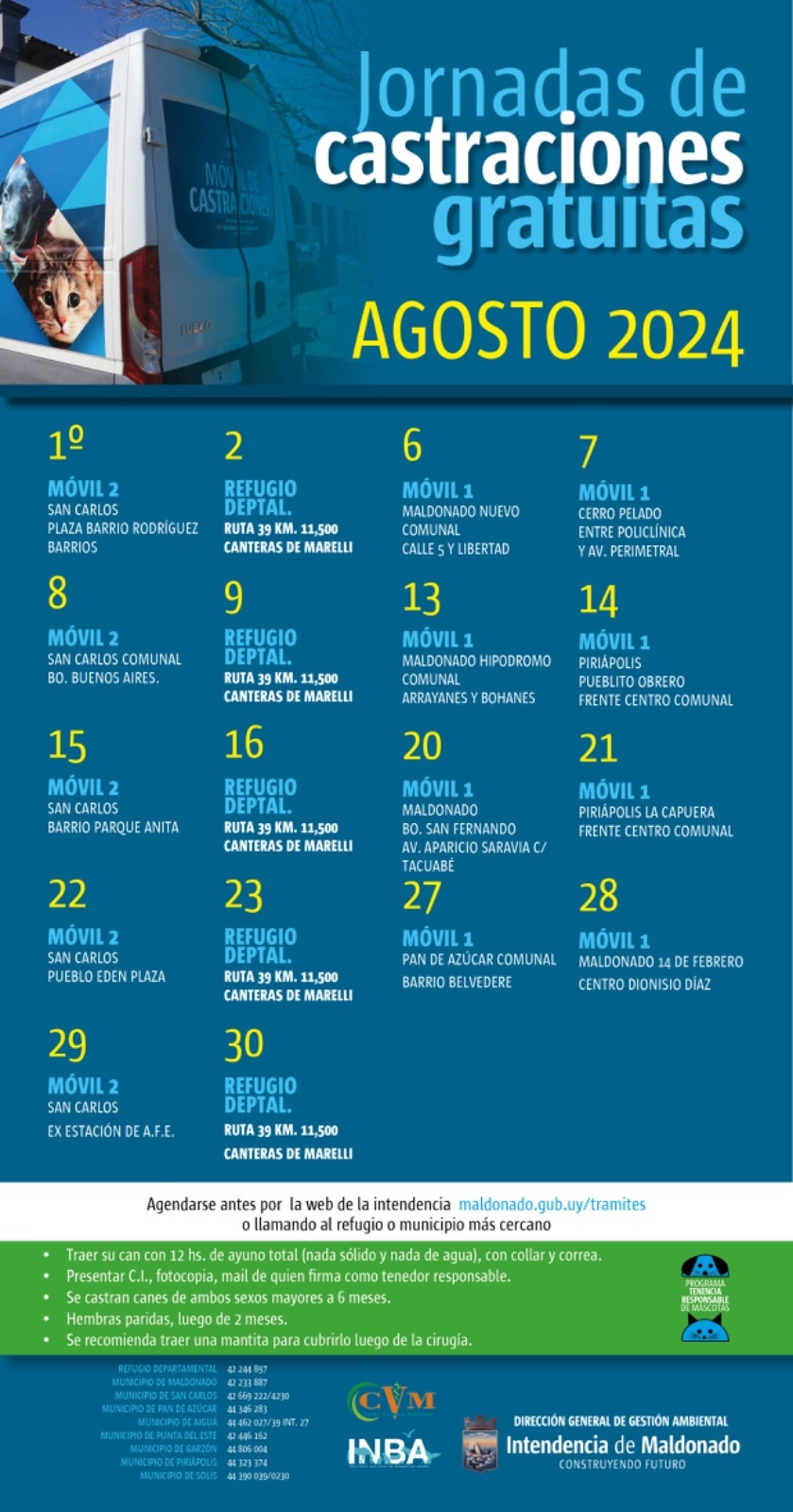 Calendario de castraciones caninas