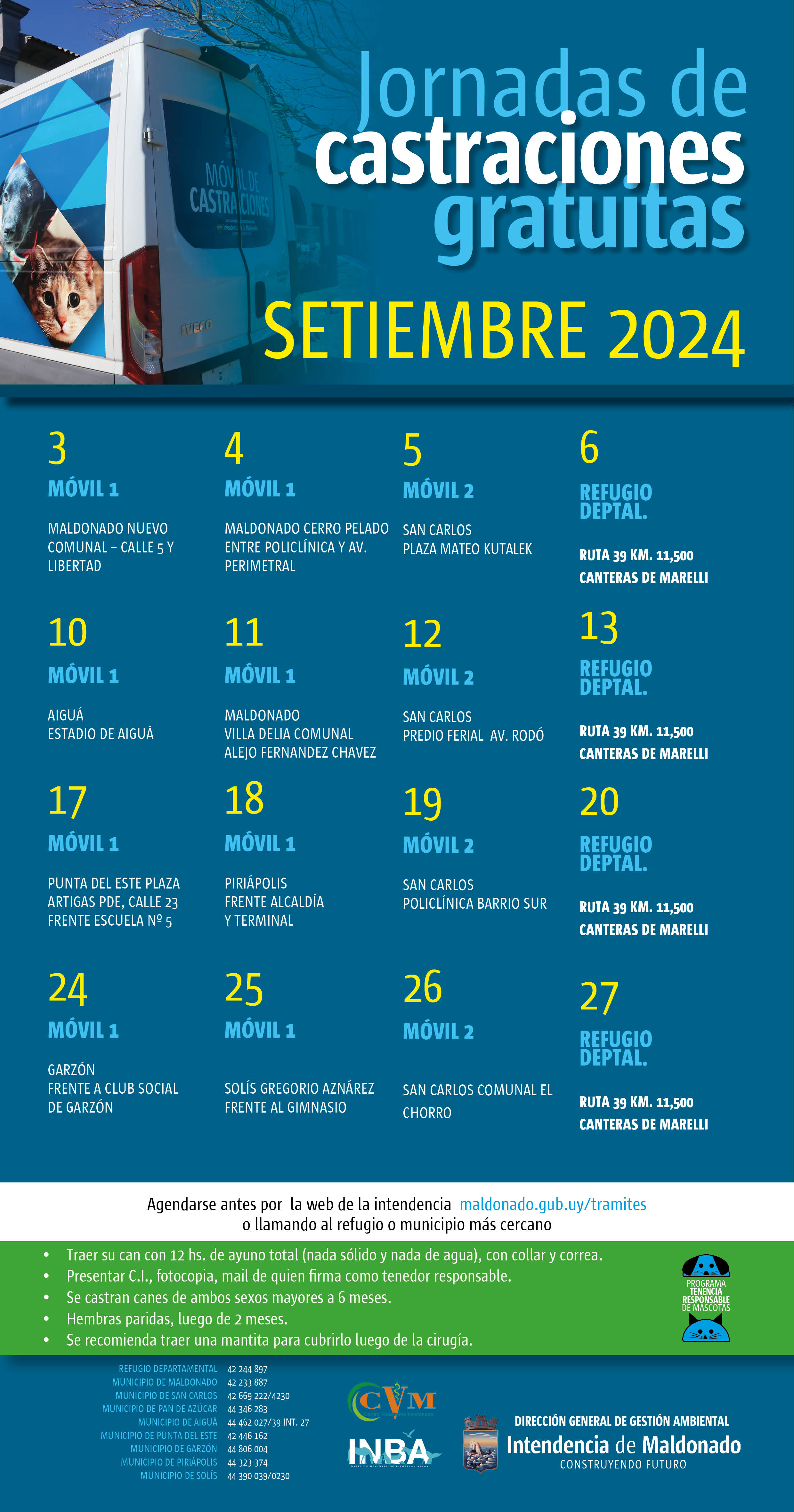 Calendario de castraciones caninas