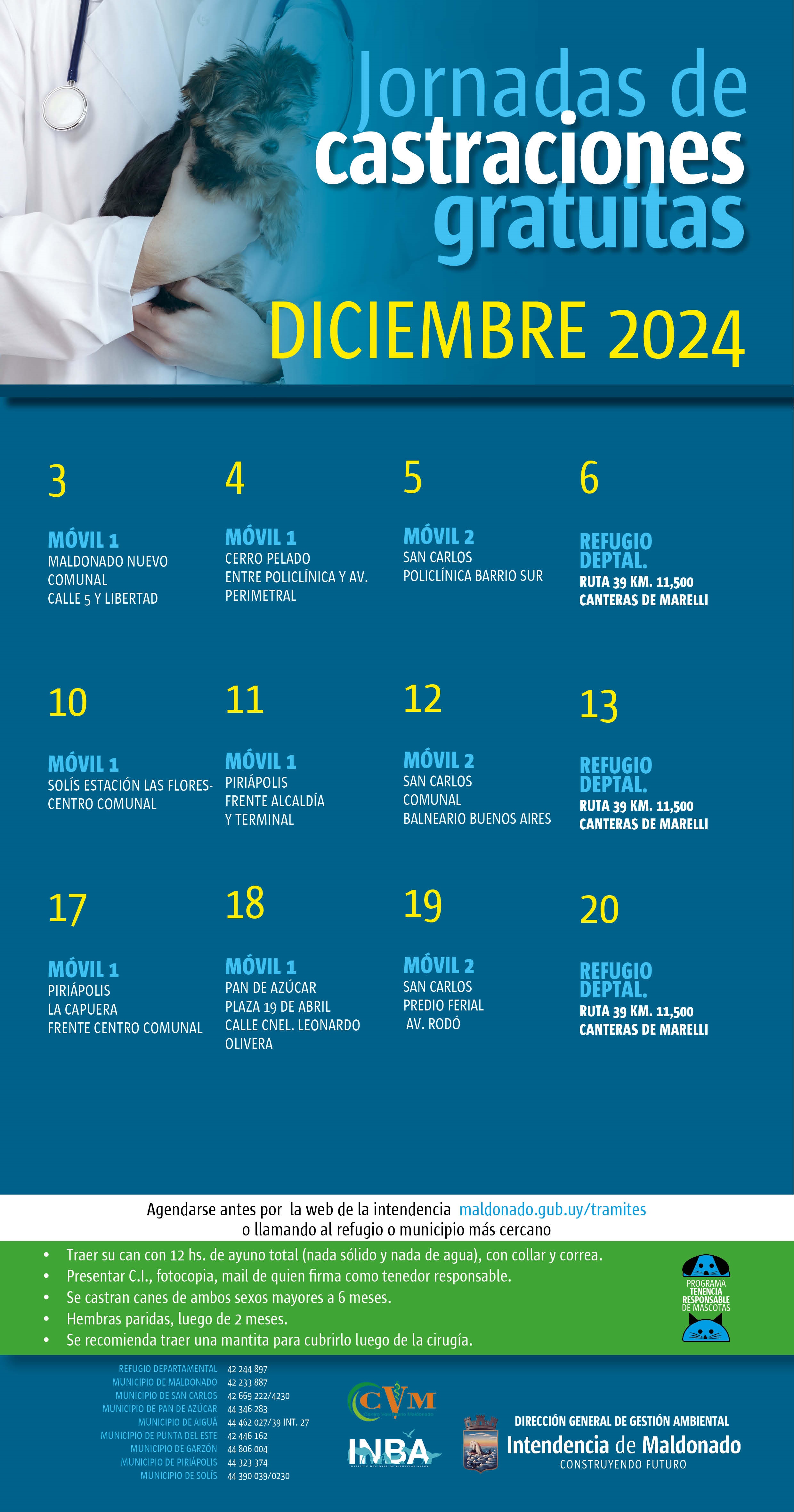 Calendario de castraciones